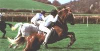 A Pony Club rider starting a race.